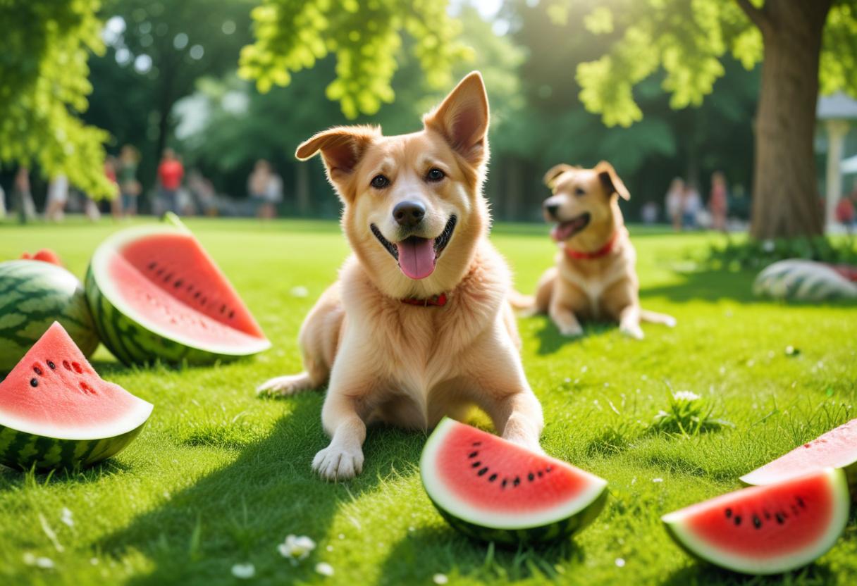 Vattenmelon hund illustration